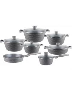 Bateria Cocina 13pz Ceramica Antiadherente Gaby D&DiacriticalAcute;lux Gris