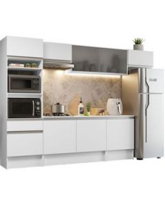 Mueble de Cocina Integral 300cm Blanco Topazio Madesa 01 - Blanco