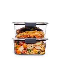 Rubbermaid Brilliance - Recipiente para alimentos, Transparente, 2 pack Medium, 1, 1