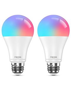 meross - foco inteligente Wi-Fi, bombillas LED que cambian de color compatibles con Alexa y SmartThings, 2700K-6500K, color blanco sintonizable, 810 lúmenes, equivalente a 60 W, A19, E26, paquete de 2