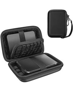 ProCase Estuche para 2 Discos Duros Externos Western Digital Elements WD My Passport Canvio Basics Seagate Backup Plus Slim Expansion 1TB+1TB / 1TB+2TB / 1 3TB / 1 4TB SSD, Carring Case 2.5"- Negro