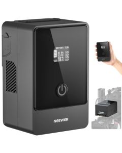 NEEWER V Mount Batería 6800mAh 99Wh 14.5V, Mini V Lock Batterycon Cable Tipo C, 65W PD Tipo C/D Tap/BP/USB A/Puerto DC Dual/Pantalla OLED Videocámara Compatible con SmallRig BMPCC 4k 6k, PS099E