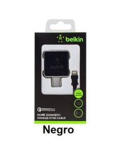 Cargador Belkin Carga Rápida 3.0 + Cable Lightning IPhone Negro / OFERTA