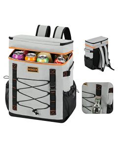 INSMEER - Enfriadores de Mochila, 50 Latas/30L, Mochila Grande con Aislamiento a Prueba de Fugas e Impermeable, Enfriador de Almuerzo con Aislamiento Portátil, Ligero y Suave para Camping, Viajes