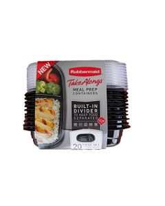 Rubbermaid TakeAlongs - Recipiente de almacenamiento de alimentos con base dividida, Negro, 10