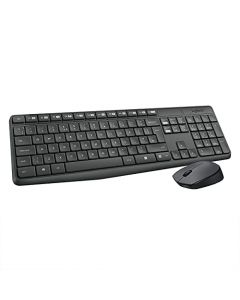 Logitech MK235 Combo Teclado y Mouse Inalámbricos para Windows, Conexión 2.4 GHz con Receptor USB Unifying, 15 Teclas F, Batería Larga Duración, Compatible con PC, Laptop - Negro