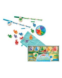 Melissa & Doug Captura y Cuenta Juego de Pesca, Juguete de Madera, Juego Magnético, Juguete de Desarrollo (2 Cañas y 10 Peces Magnéticos)