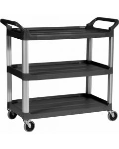 Rubbermaid Commercial Products 3 Shelf Service and Utility Cart, FG409100BLA