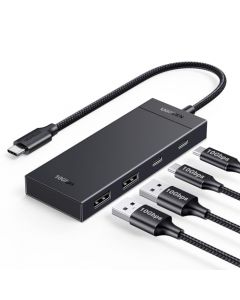 UGREEN Hub USB C 10Gbps, Adaptador USB a Tipo C con 4 Puertos, 2 USB A 3.2 y 2 USB C 3.2 Compatible con MacBook, Chormebook, iMac, iPad Pro, iOS, Windows, Mac OS, Android