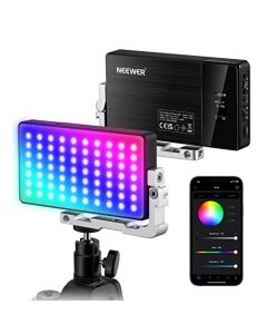 NEEWER Luz de Video RGB, SL90 12W 4300mAh Batería 360° A Todo Color 18 Escenas, 2500~10000K CRI97+ Panel de Iluminación en Cámara Aleación de Aluminio, App y 2.4G Control para Youtube/Vlog/Fotografía