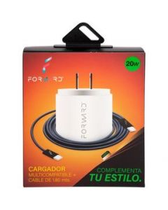 Cargador Forward Dual 20w Con Cable Tipo C a Tipo C De 180cm-Blanco