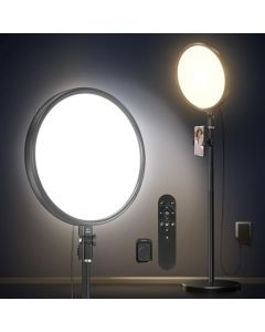 Tobeape Aro de Luz LED 33cm Pulgadas 200cm de Altura, 6500K Pantalla Completa Gran Aro de Luz Led para Selfies con Mando A Distancia y Soporte para Teléfono para Maquillaje, TikTok, Forografía Video