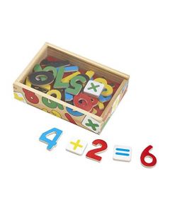 Melissa & Doug Set de 37 Imanes de Números en Caja, Juguete de Madera, Juguete de Desarrollo