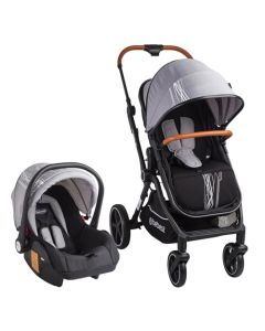 Bebesit Carriola para Bebe y Portabebe para Auto Nomad | Carriola de Baston Ligera Travel System con Cinturón de 5 puntos | Carriola con Portabebé | Recién Nacidos - Hasta 15 kg | Compacta y Plegable