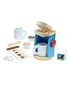 Melissa & Doug Juego de Cafetera para Preparar y Servir Café, Accesorios de Cocina, Juguete de Madera, Juego Imaginativo (11 Piezas)