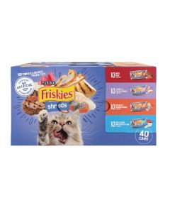 Purina Friskies Shreds in Gravy Adult Wet Cat Food Variety Pack - Forty (40) 5.5 oz. Cans