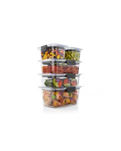 Stoge Rubbermaid Brilliance - Juego de 10 piezas, a prueba de fugas y recipientes transparentes para almacenamiento de alimentos