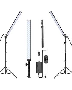 NEEWER Kit de Barra de Luz de Video LED, 2 Pack Kit de Iluminación de Fotografía Regulable 5500K con Soporte de Luz de 79 Pulgadas para Luz de Relleno de Video Fotográfico