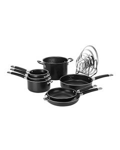 CUISINART N51-12BK SmartNest Juego de utensilios de cocina antiadherentes de aluminio, 12 piezas, negro