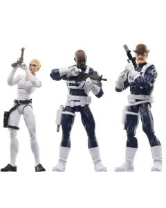 Marvel Legends Series, Pack Triple de Figuras de S.H.I.E.L.D., Figuras coleccionables de 15 cm inspiradas en los cómics del Capitán América, Nick Fury Jr., Sharon Carter y Dum Dum Dugan