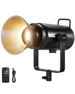 NEEWER CB300B 320W Luz Video LED 2.4G/App Control Foco Iluminación Lámpara Continua Estudio COB Bicolor Bowens Mount 150000lux/1m 2700K-6500K CRI97+