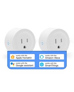 Mini kit de enchufe inteligente, enchufe WiFi inteligente, compatible con Apple HomeKit, Amazon Alexa y Google Assistant Control Plug con función de temporizador y control de grupo, certificado Apple