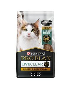 Purina Pro Plan Allergen Reducing, High Protein Cat Food, LIVECLEAR Chicken and Rice Formula - 3.5 lb. Bag