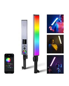 NEEWER BH-30S Barra LED RGB Luz Fotografia con Control de 2,4G/App, Mezclador de Tonos Táctil RGBWW de 360°, 2500K-10000K, CRI/TLCI +97, RGB Varita Foco de Video de Mano con 7,4V/31Wh Batería