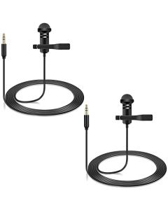 Paquete de 2 micrófonos Lavalier compatibles con DJI Mic 2 y Rode Wireless Pro/Wireless GO 2 / II transmisores - Micrófono omnidireccional Lav Lapel usable para Vlog Entrevista Streaming conferencias