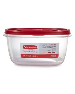 Rubbermaid Easy Find Lid Contenedor de almacenamiento de alimentos, 14 tazas, rojo, 2 unidades