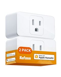 Enchufe inteligente WiFi, funciona con Apple HomeKit, Siri, Alexa, Google Home, Refoss Smart Socket con función de temporizador, control remoto, no requiere concentrador, 15 A, paquete de 2