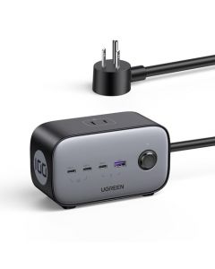 UGREEN 100W GAN Cargador Tipo C, Regleta Enchufes Inteligente Portátil con 3 AC Salidas y 4 Puertos USB, 1.8m Cable de Extensión, Compatible con Galaxy S24 Ultra, S24, iPhone 15, Dormitorio y Oficina