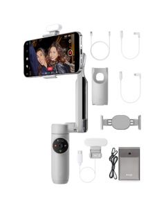 Insta360 Flow Kit de Creador- Estabilizador Impulsado por IA, Gimbal para Móviles con Seguimiento, Estabilización de 3 Ejes, Selfie Stick y Trípode Incorporado, Portátil y Plegable, Color Gris Piedra