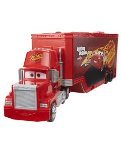 Mattel Disney and Pixar Cars Transforming Mack Playset, camión de Juguete 2 en 1 y estación de afinación con Lanzador, elevación y más