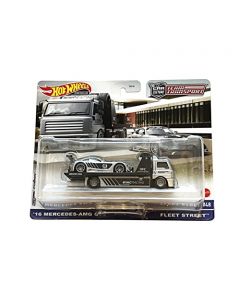 Hot Wheels Collector Vehículo de Colección Euro Transport con 16 Mercedes AMG GT3 Escala 1:64 para niños de 3 años en adelante