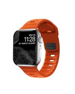 Nomad Sport Band - 45 mm | Correa naranja Apple Watch Ultra 2, diseñada para dar a tu Apple Watch un aspecto moderno y atlético para entrenamientos intensos y uso diario, compatible con Ultra & Ultra