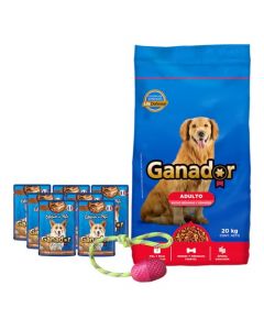 Ganador Alimento seco para Perro 20kg mas Paquete Regalo HT24