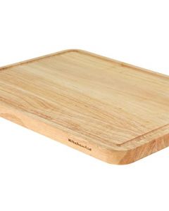 Kitchenaid - Tabla para Picar Alimentos, Hecha de Madera de Caucho con Bordes Antiescurrimiento ¡Muy Resistente!, 20 x 25 cm