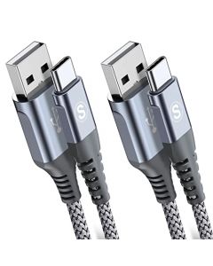 2 Unidades 2M Cable USB C Carga Rapida, Cable Tipo C a USB A Nylon Trenzado Compatible con iPhone 15 Pro Max Samsung Flip/Fold z3 S20 S21 S22 S23 Note 20/10 A54/A53/A52/A33, Xbox Series S y C Dev