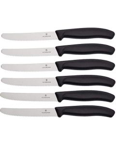 Victorinox Set de 6 Cuchillos para Mesa, Negro