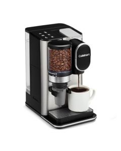 Cuisinart - Cafetera de una sola porción + molinillo de café, depósito extraíble, 120 voltios, acero inoxidable, DGB-2SS