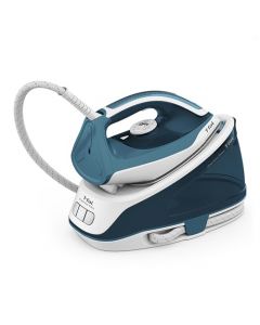 Generador de Vapor T-Fal Express Easy Blanco/Azul, Plancha tu ropa facil y rapido, tanque de 1.4 L, SV6115X0