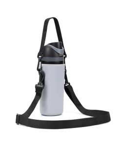 MEETI - Bolsa de neopreno para botellas de agua con correa ajustable para el hombro Owala 24 onzas, funda aislada para botella de agua aislada Owala FreeSip (gris, 24 onzas)