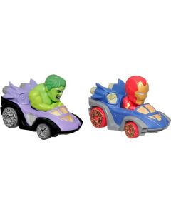 Hot Wheels RacerVerse Vehículo de Juguete Iron Man y Hulk para niños de 3 años en adelante