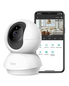 TP-Link Tapo C210, Cámara Wi-Fi de Seguridad Interior, 3MP Ultra Alta Definición, Cámara IP Domo 360°, Control Remoto de Aplicaciones, Funciona con Alexa