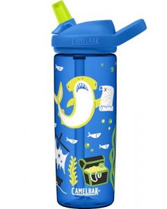 CamelBak Eddy+ Botella de Agua para niños de 20 onzas con Tritan Renew, Parte Superior de Pajita, a Prueba de Fugas Cuando está Cerrado, Treasure Hunt Shark