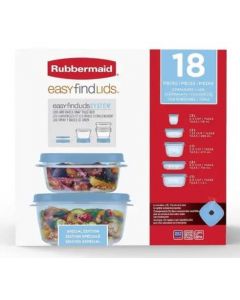 Rubbermaid Easy Find Lid Contenedores de almacenamiento de alimentos, edición especial, azul hielo, juego de 18 piezas