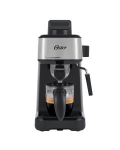 Oster® Cafetera de Vapor para Espresso y Cappuccino, Capacidad de 4 Espressos por Ciclo, Jarra de Vidrio, Potente Tubo de Vapor para Espumar la Leche, Negro