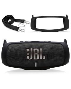 Funda de Silicona para JBL CHARGE 5 Altavoz, funda para Bocina Jbl Charge 5 con Correa para Hombro y Mosquetón, Fácil de Transportar, A Prueba de Arañazos y Golpes, Adecuado para Acampar y Viajar