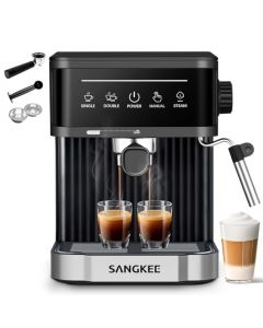 Cafetera Espresso y Cappuccino con Espumador de Leche, Pantalla Táctil Máquina de Café Profesional de Capuchinos Mocha y Latte, Tanque de Agua 1.7L, Barista en casa y oficina, 15 Bares, 850W